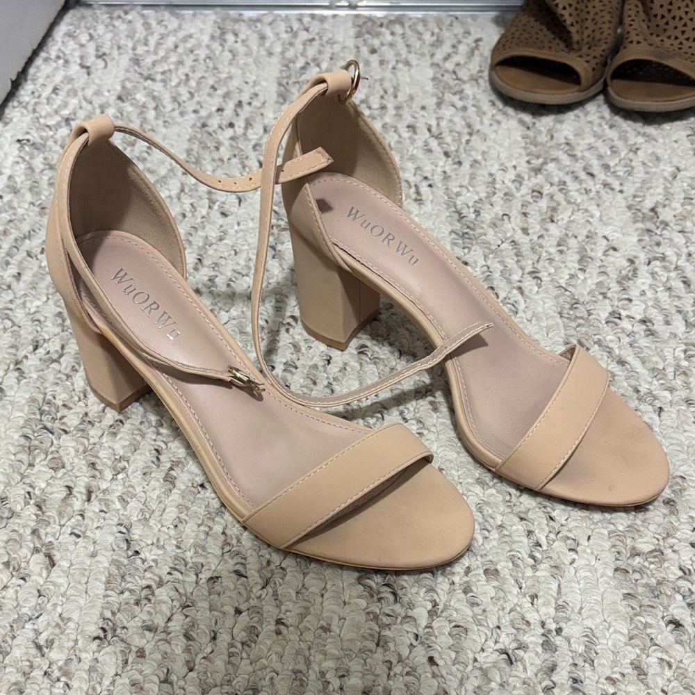 Amazon Women's Tan Block Heel Sandals